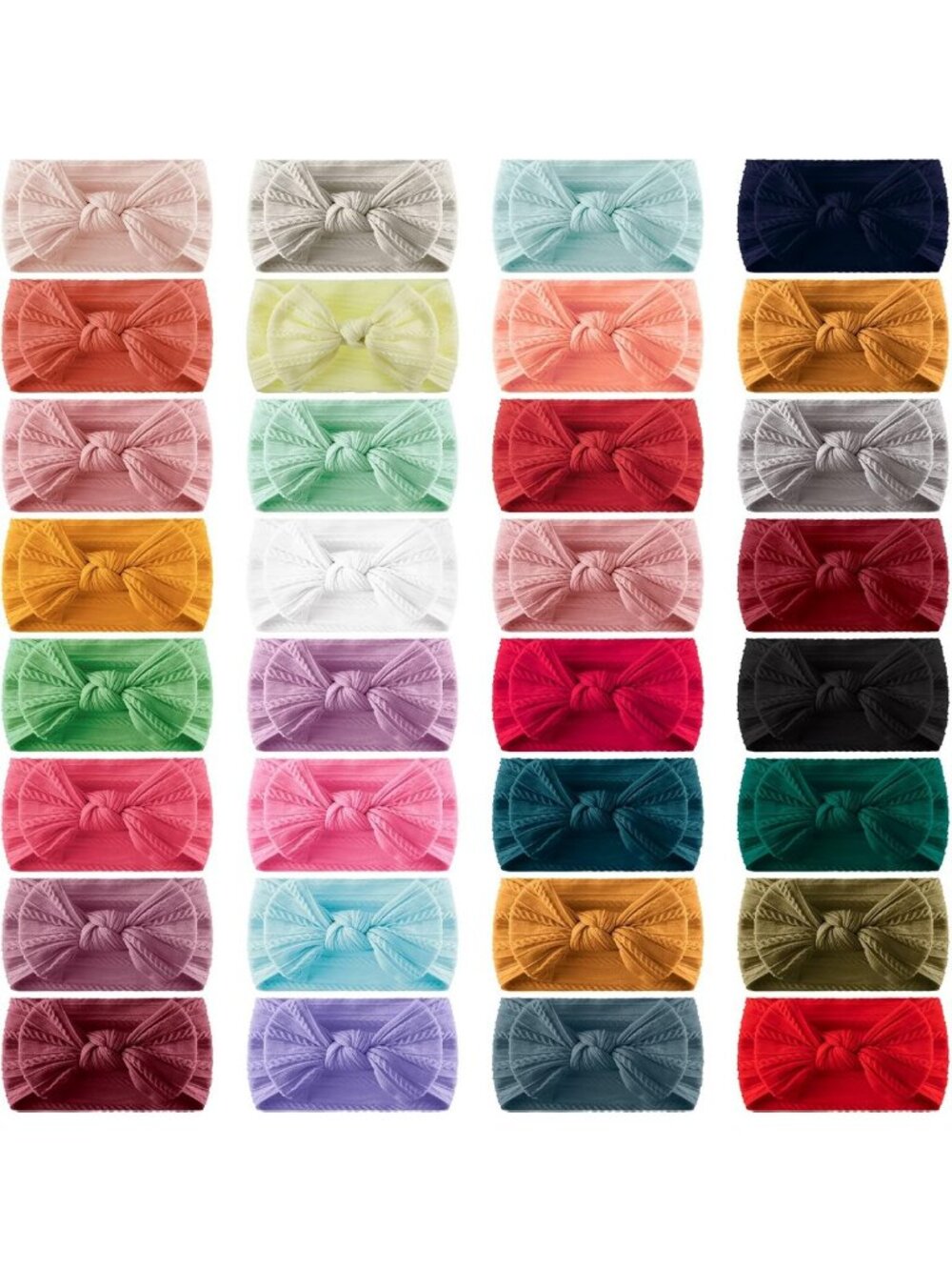 32 Pcs Baby Nylon Bow Headbands - Handmade Infant Hair Accessories, Soft